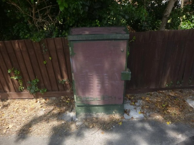 Showcase of before restoration on green box has taken place